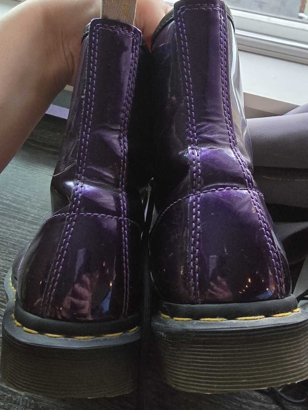Dr Martens 1460 Vegan Chrome Boots - Picture 3 of 6